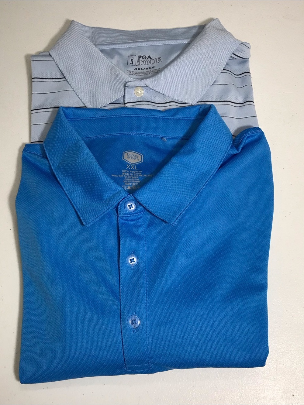 PGA Tour Berkley Jensen Polo Light blue & Royal Blue size XXL